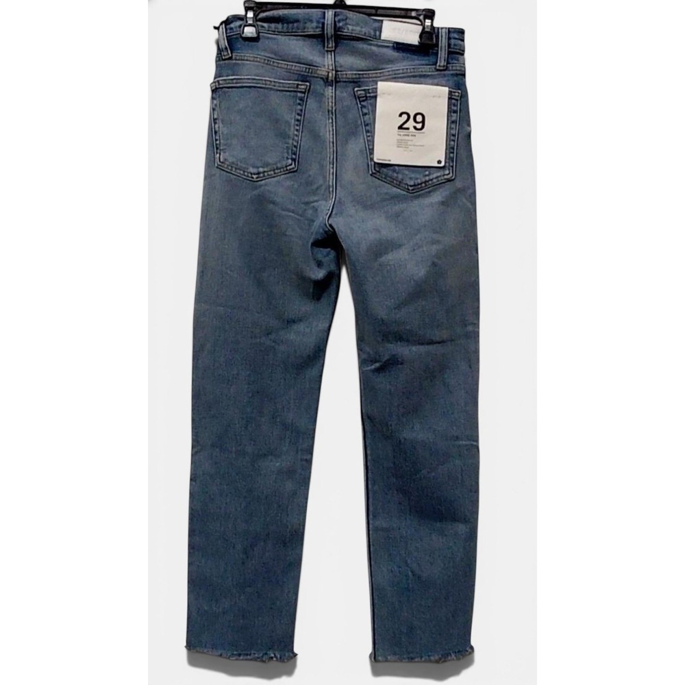 RE/DONE 70s Stove Pipe Jeans Womens 29 Light‎ Stone Wash Straight Crop Denim NWT